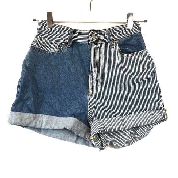 Urban Outfitters Pants - UO BDG Striped Jean High Waist Cuffed Shorts 27 Urban Outfitters Pants - UO BDG Striped Jean High Waist Cuffed Shorts 27